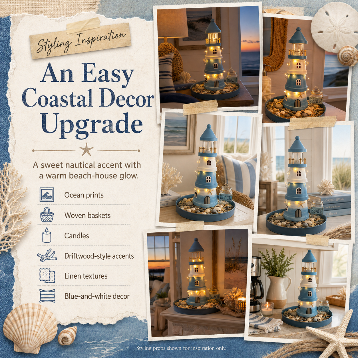 üåäLighted Coastal Lighthouse Tabletop Decor