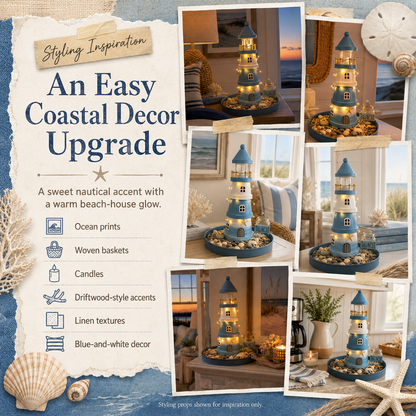 üåäLighted Coastal Lighthouse Tabletop Decor