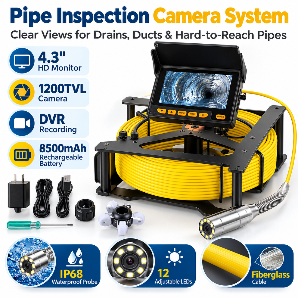 Semi Rigid Calbe Professional Sewer Inspection Camera System with 4.3