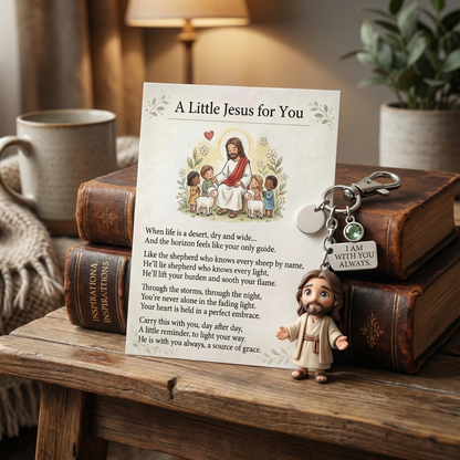 "A Little Jesus for You" - Comforting Pocket Reminder Keychain & Poem Card Gift Set üåüüôè