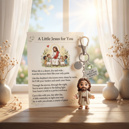 "A Little Jesus for You" - Comforting Pocket Reminder Keychain & Poem Card Gift Set üåüüôè