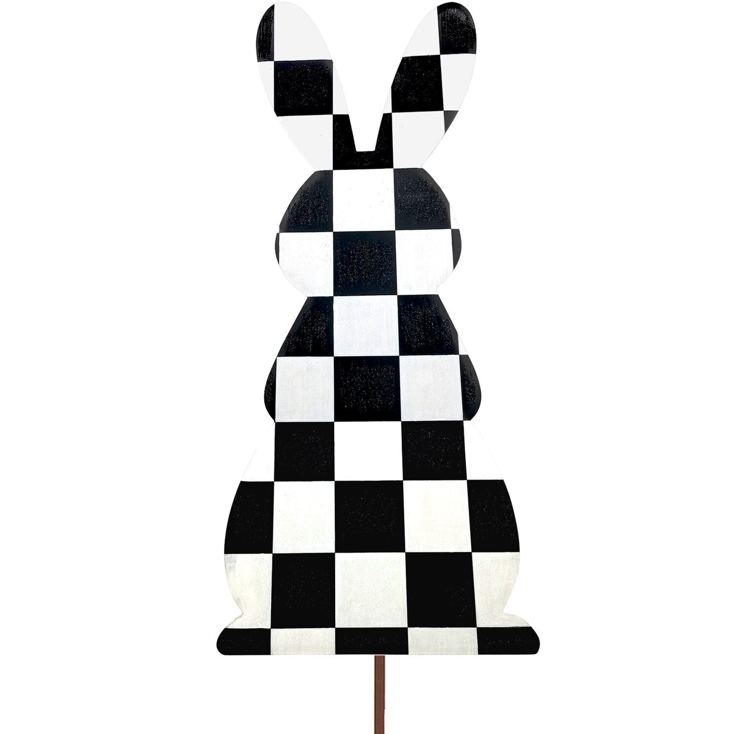 Black and white check bunny