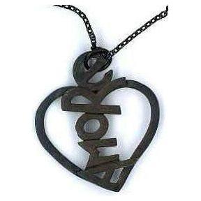 AMBROSINI JEWELS - PENDENTE ARGENTO 925° cuore finitura brunita satinata