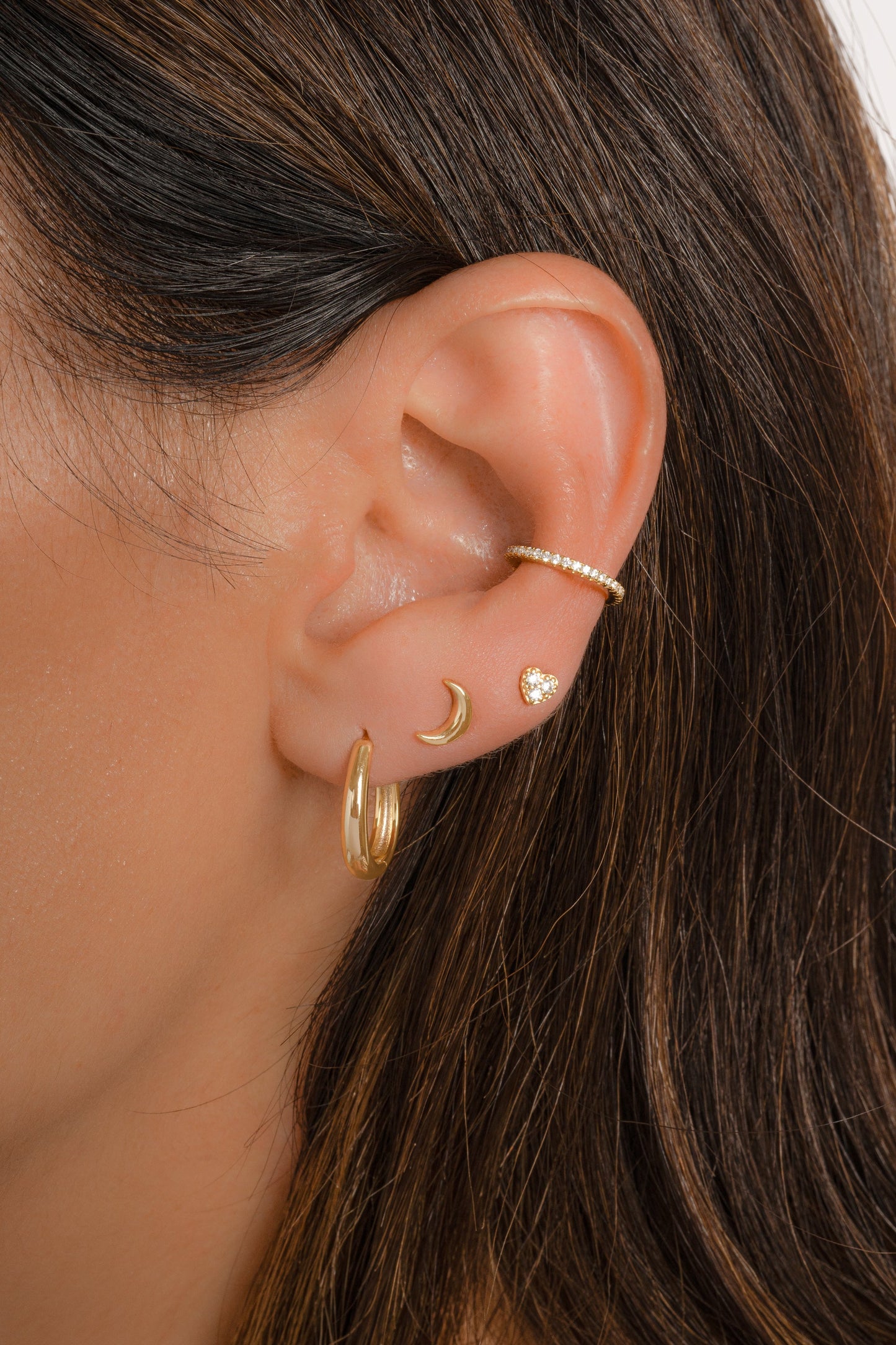 Tiny Heart CZ Stud Earrings