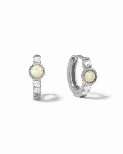 Solitaire CZ Opal Huggies