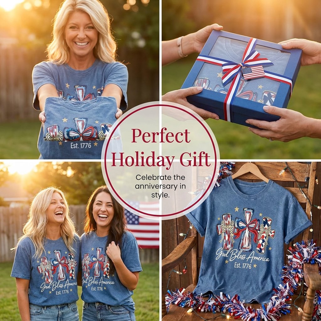‚≠ê God Bless America Women T-Shirt - Vintage 250th Anniversary USA Gift TeeüéÜ