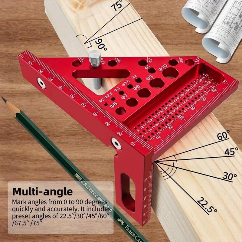 Dailyardtool¬Æ 3D Multi-angle Carpenter Square Scriber