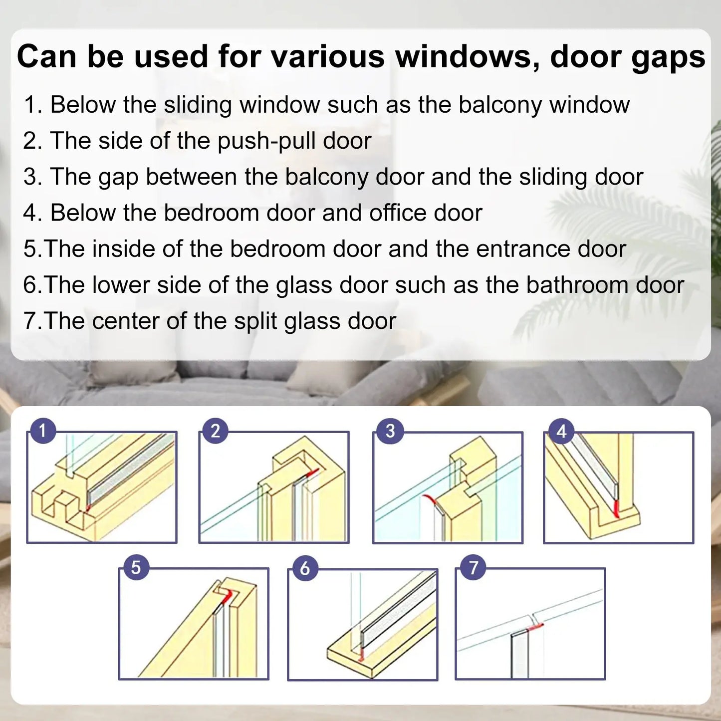 üå∏Door Weather Stripping, Self-Adhesive Draft Stopper Seal for Doors & Windows