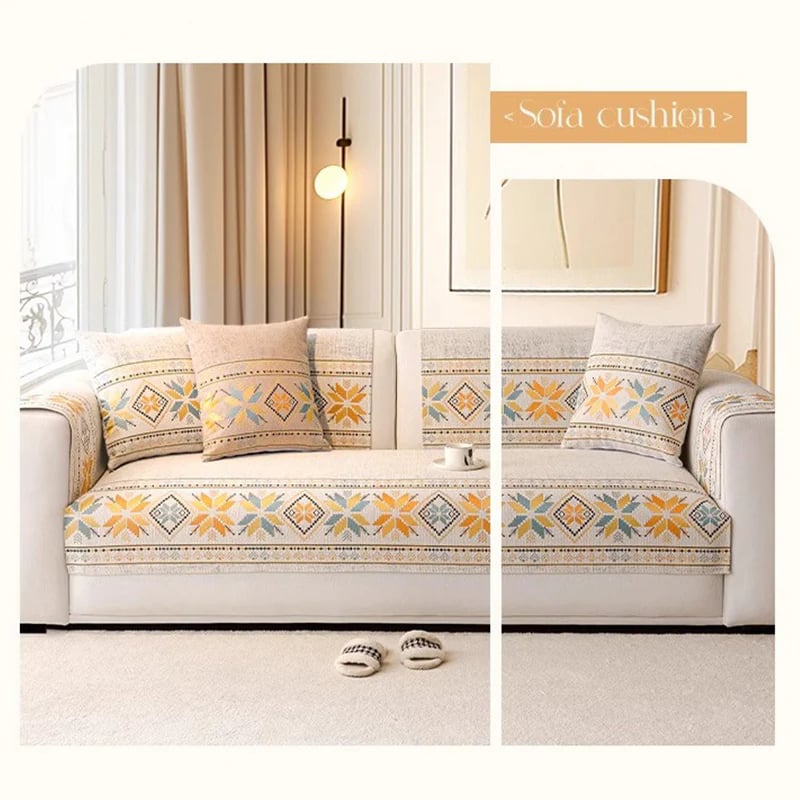 üå∏ Non-Slip Bohemian Chenille Sofa Cushion Cover ‚Äì Soft, boho pattern & machine washable ‚Äì Non-slip backing, fits most sofas ‚Äì perfect for cozy home decor or pet-friendly spaces üêæ