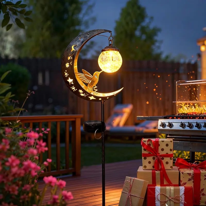 üåô‚ú®Hummingbird Moon Solar Garden Stake Light