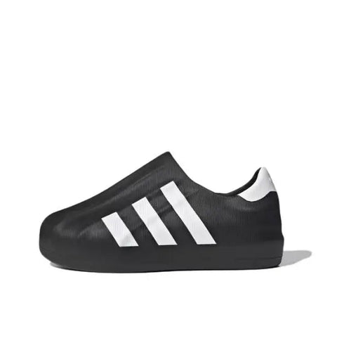 Adidas Adifom black slip-on sneaker with white three-stripe logo
