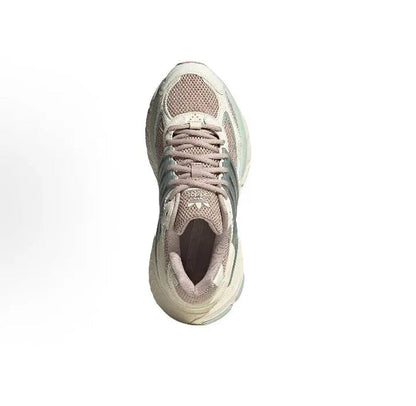Adidas Adistar XLG lace-up running shoes, front profile with mauve interior lining
