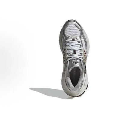 Adidas running sneaker, light gray mesh upper with lace-up front