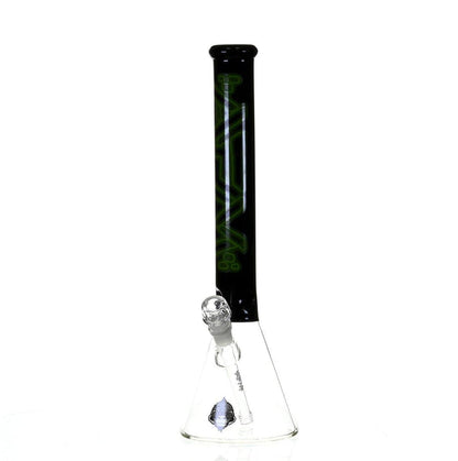 AFM 18" BEAKER BLACK/GREEN COLOR ACCENT - Smoke Spot Smoke Shop