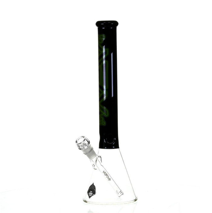 AFM 18" BEAKER BLACK/GREEN COLOR ACCENT - Smoke Spot Smoke Shop