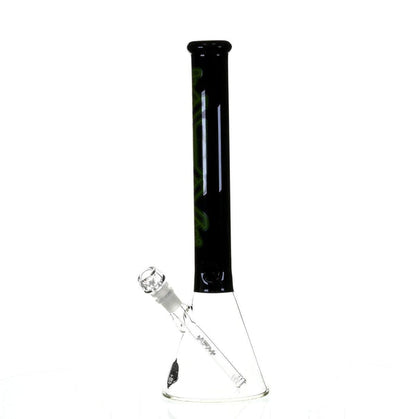 AFM 18" BEAKER BLACK/GREEN COLOR ACCENT - Smoke Spot Smoke Shop