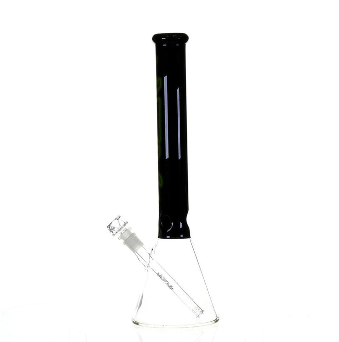 AFM 18" BEAKER BLACK/GREEN COLOR ACCENT - Smoke Spot Smoke Shop