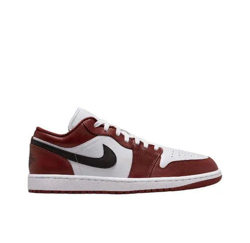 Air Jordan 1 low-top sneakers, white with burgundy and black