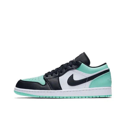 Air Jordan 1 low-top sneakers: black, white and teal panels
