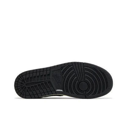 Air Jordan 1 low outsole, black rubber tread with circular pattern