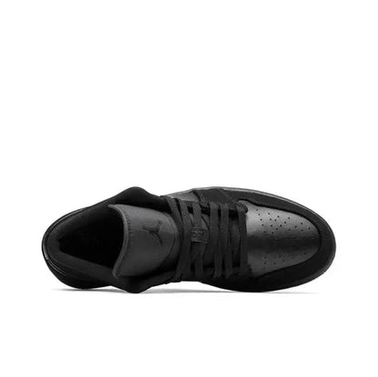 Air Jordan 1 low-top sneaker side view with black laces and padded collar