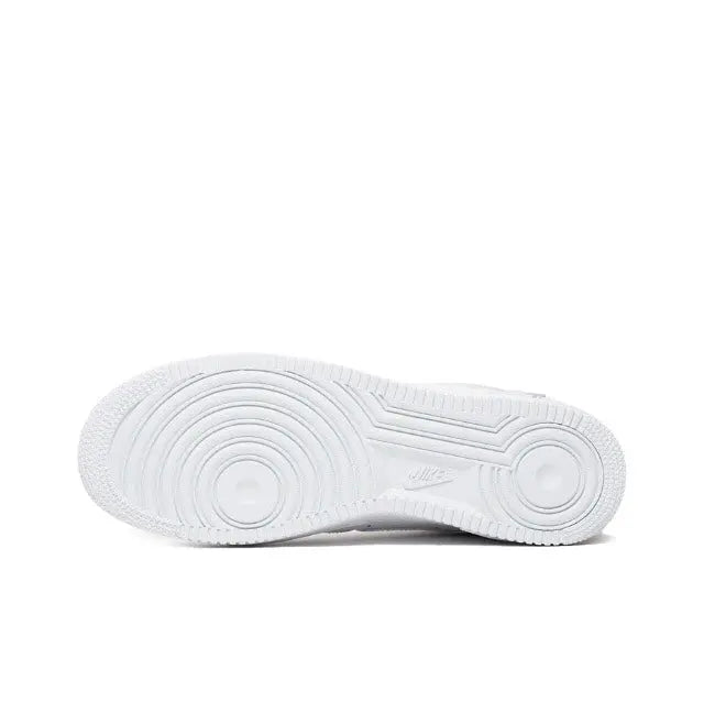 White high-top sneaker outsole with textured tread pattern