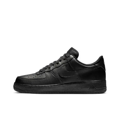 Nike Air Force 1 '07 Low black low-top sneaker, leather with lace-up and swoosh