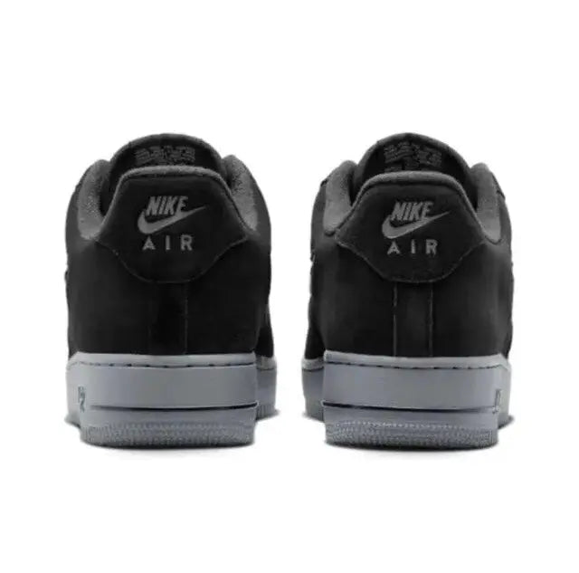 Nike Air Force 1 '07 Low sneakers, black heel with Air branding and grey midsole