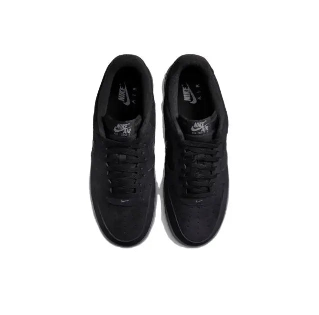 Nike Air Force 1 '07 Low sneakers, black uppers with laces and Air tongue logo