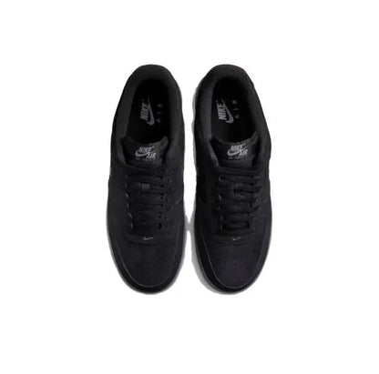 Nike Air Force 1 '07 Low sneakers, black uppers with laces and Air tongue logo