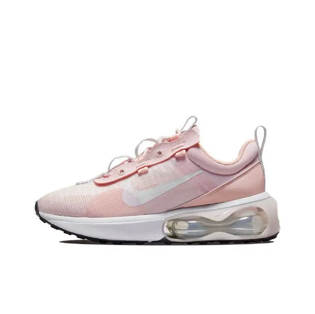 Nike Air Max 2021 sneakers in light pink with pink lace eyelets and Swoosh