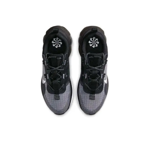 Air Max 2021 sneakers, black and grey knit upper with flower emblem
