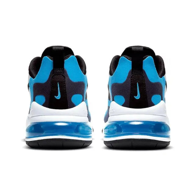 Air Max 270 React sneakers, blue heel panels with black upper