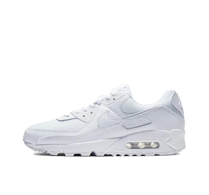 Nike Air Max 90 sneakers, white with light gray accents and visible air sole window