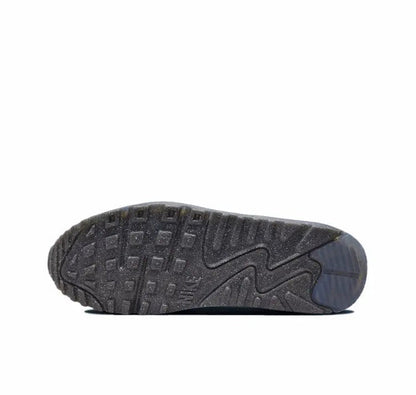 Nike Air Max 90 outsole with dark tread and blue-tinted heel section