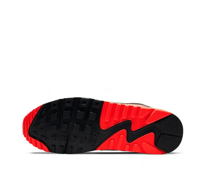 Air Max 90 outsole with black tread and red traction panels