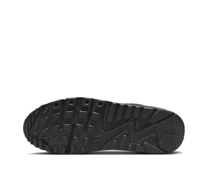 Air Max 90 sneaker outsole with black tread pattern and center Nike logo