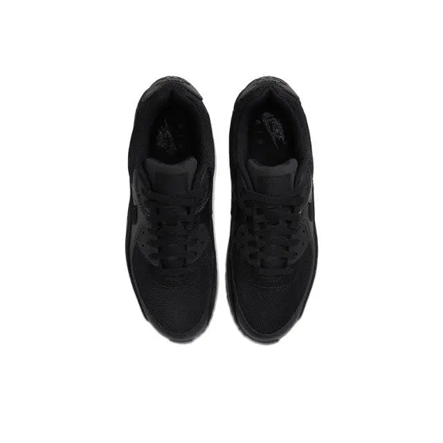 Air Max 90 shoes, dark black, lace-up mesh with smooth toe panel