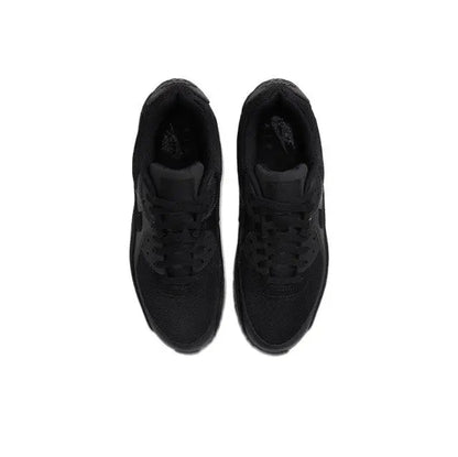 Air Max 90 shoes, dark black, lace-up mesh with smooth toe panel