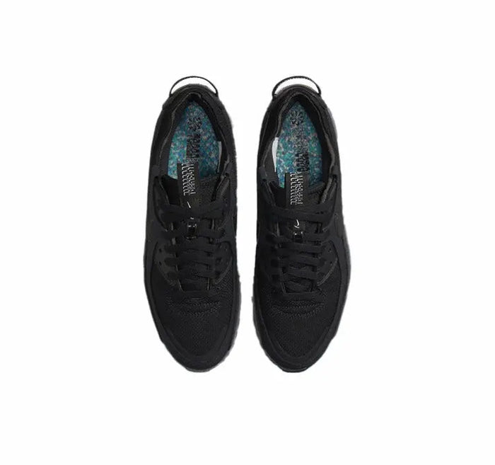 Nike Air Max 90 lace-up sneakers in black with teal graphic lining