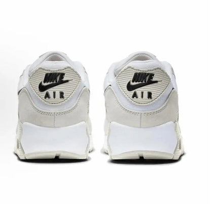 Nike Air Max 90 sneakers, back view with Air badge and black swoosh on heel
