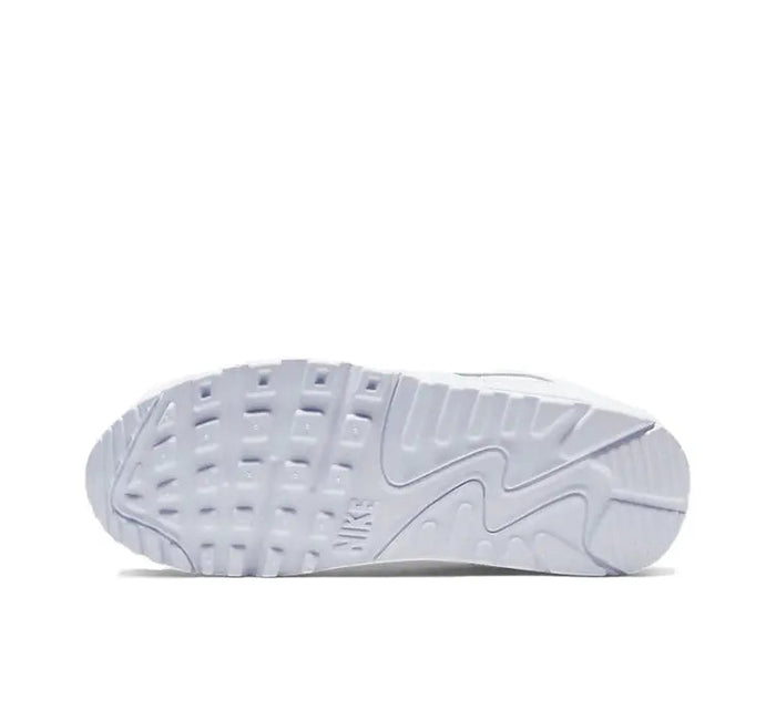 Air Max 90 sneakers, white outsole with raised tread and molded grip pattern