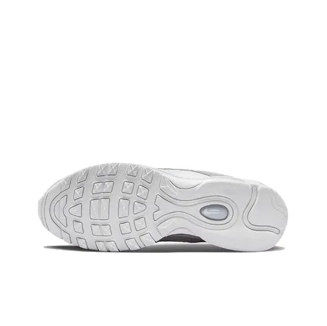 Light gray sneaker outsole with tread pattern and circular air window