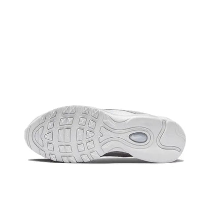Light gray sneaker outsole with tread pattern and circular air window