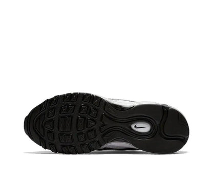 Nike Air Max 97 sneakers outsole with tread, black rubber base and Air logo detail