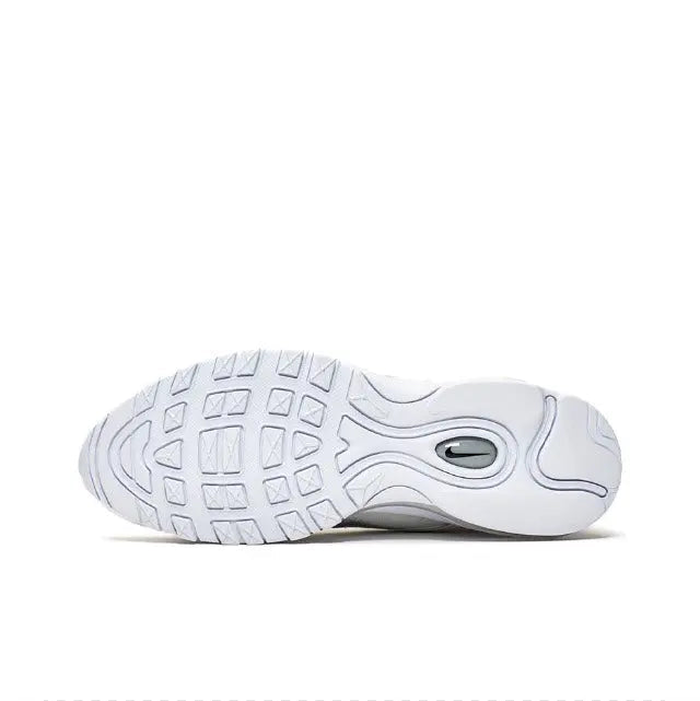 White Nike Air Max 97 outsole with tread pattern and central Air window.