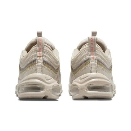 Nike Air Max 97 heel pair in cream, lace closure and visible Air cushioning