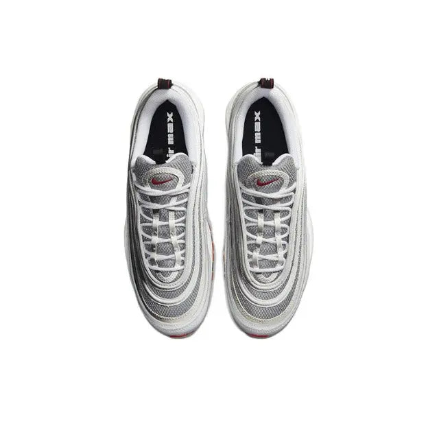 Air Max 97 sneakers, lace-up mesh with black tongue label and grey laces