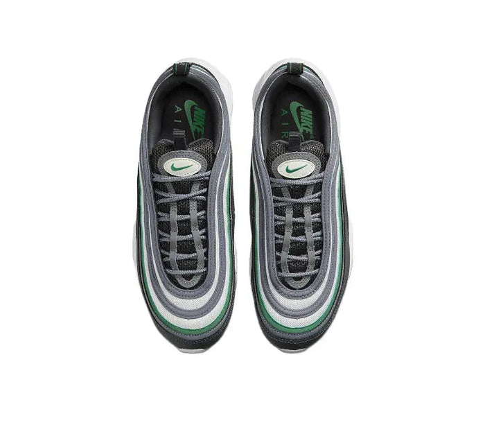 Air Max 97 sneakers with lace-up mesh, grey uppers and green lining