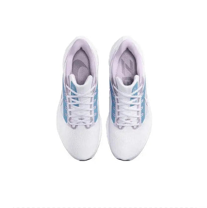 Nike Air Zoom Pegasus 39 sneakers, white uppers with blue and lilac trim